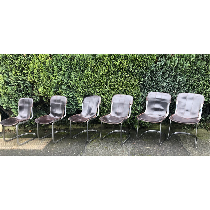 Set of 6 vintage chairs by Cidue, Italy 1970