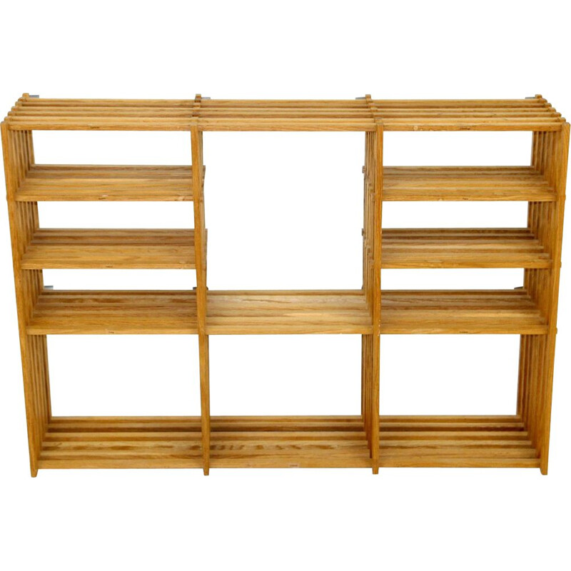 Vintage oakwood bookcase by Thorvald Lissau, Denmark 1970