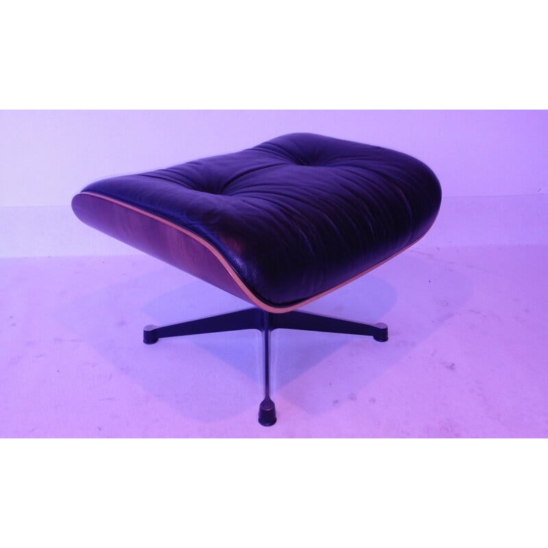 Ottoman Vitra vintage en cuir et palissandre, Charles & Ray EAMES - 2000