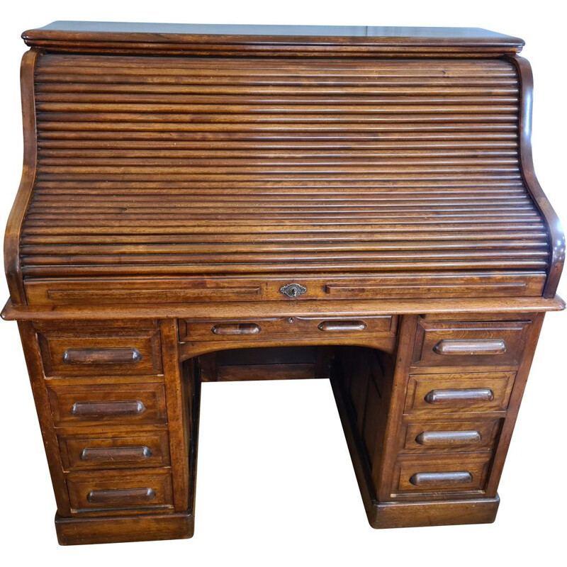 Vintage American walnut and mahogany desk