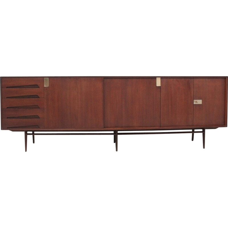 Credenza vintage in teak di Edmondo Palutari per Vittorio Dassi, 1950