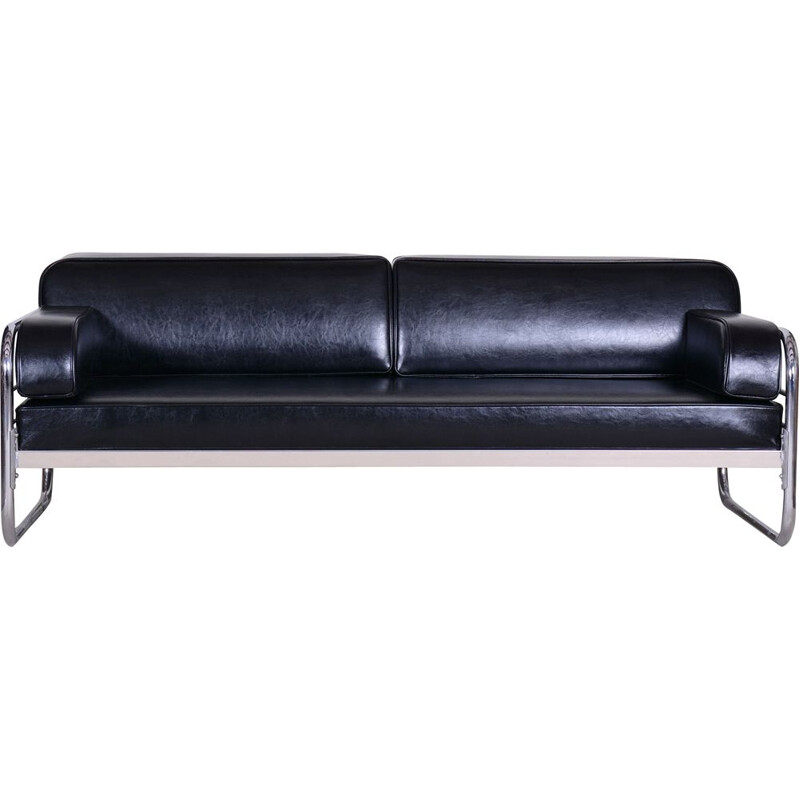 Vintage black sofa by Hynek Gottwald, 1930s