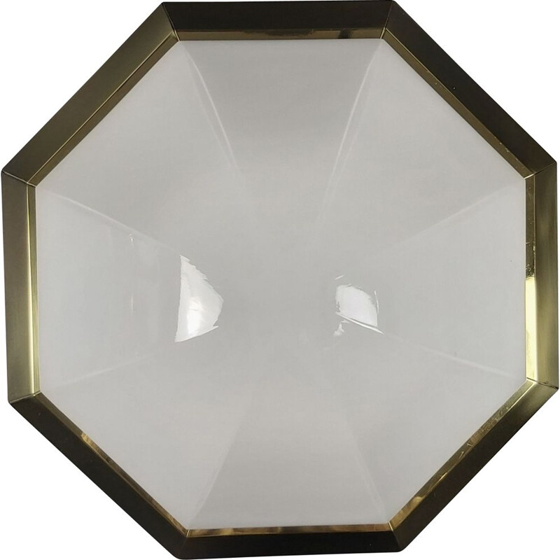 Mid-century glass ceiling lamp by Glashütte Limburg, Germany 1970s