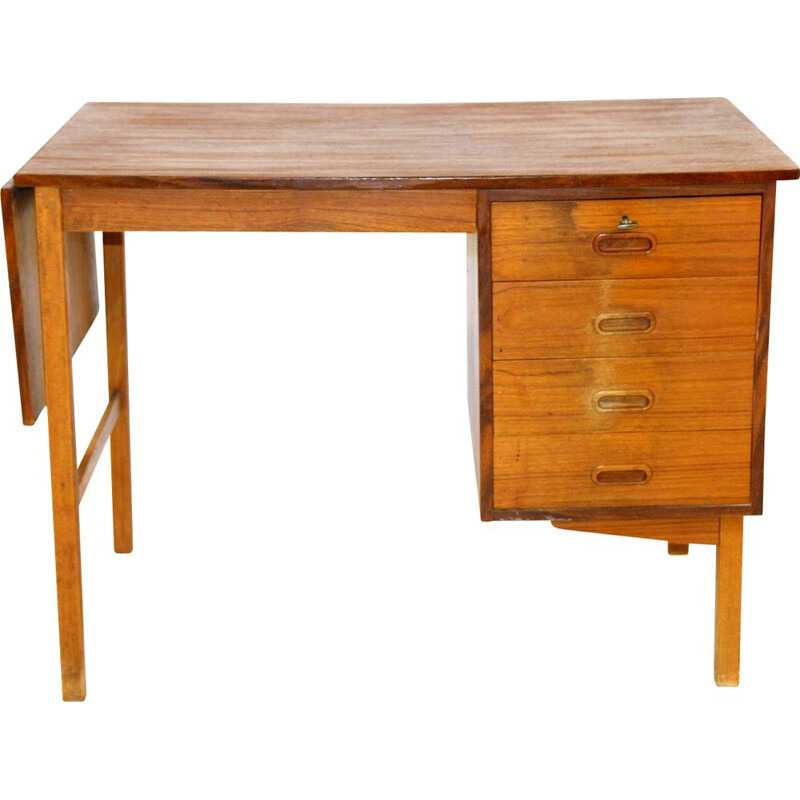 Vintage teakhouten bureau, Denemarken 1950