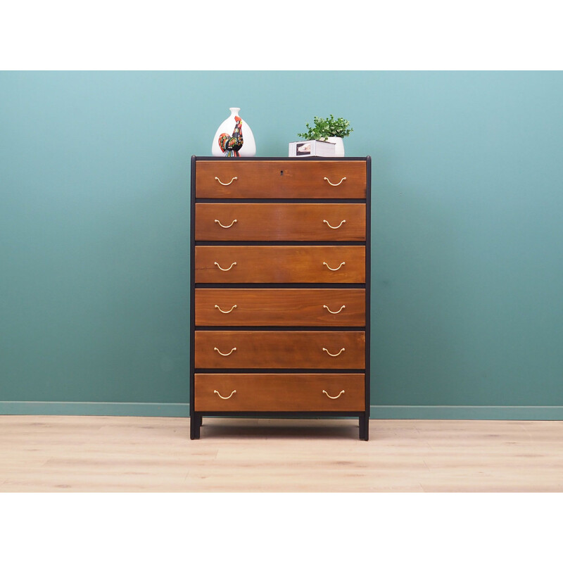 Walnut vintage chest of drawers, Denmark 1960s