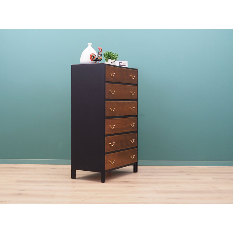 Walnut vintage chest of drawers, Denmark 1960s