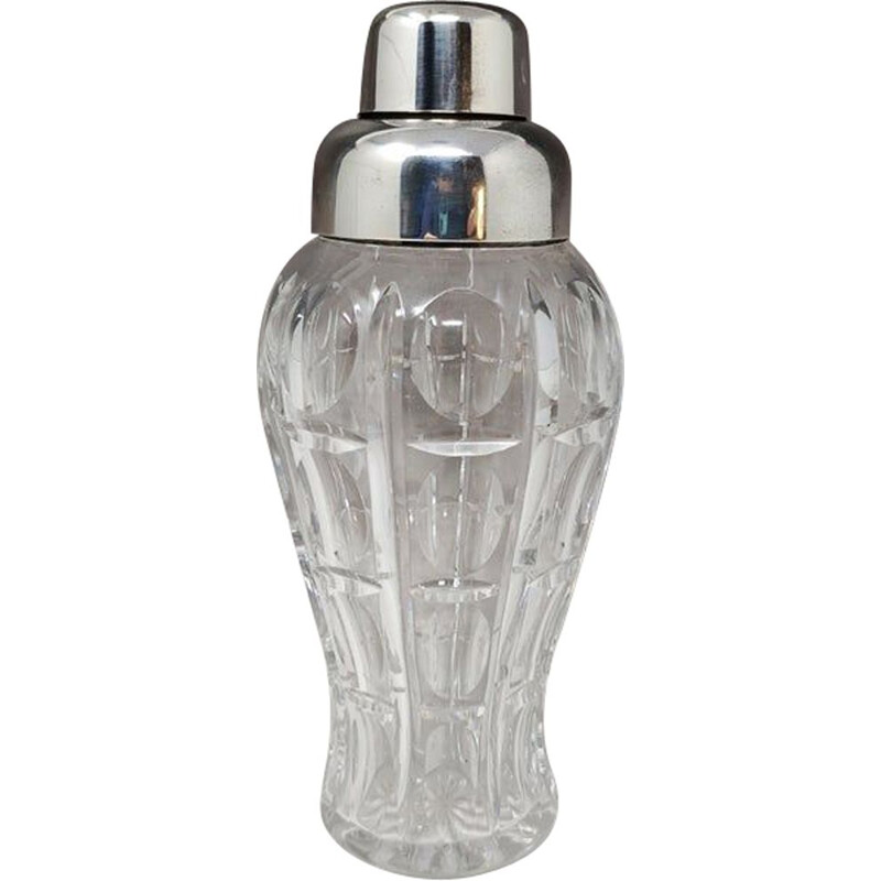 Vintage cut crystal shaker by Masini, Italy 1960