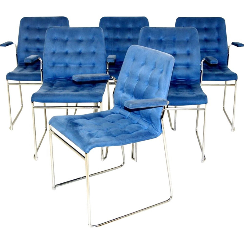 Set of 6 vintage armchairs by Bruno Mathsson for Dux, 1980