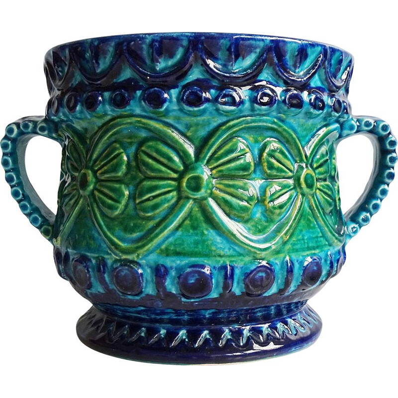Fioriera vintage in ceramica di Bodo Mans per Baie, Germania 1960
