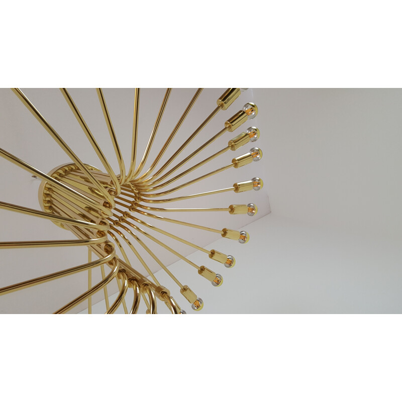 Vintage brass chandelier by Gaetano Sciolari for Stilnovo, 1950-1960s