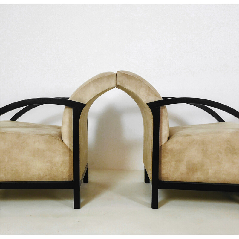 Set of 4 vintage Art Deco armchairs, France