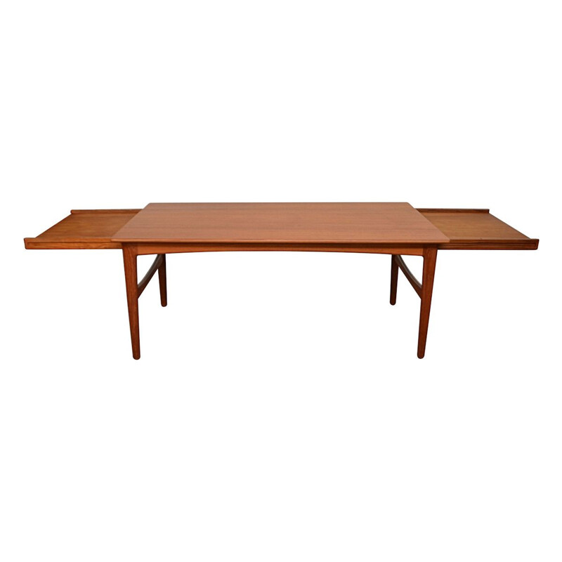 Vintage Danish teak extendable dining table by Knud Andersen for J.C.A. Jensen