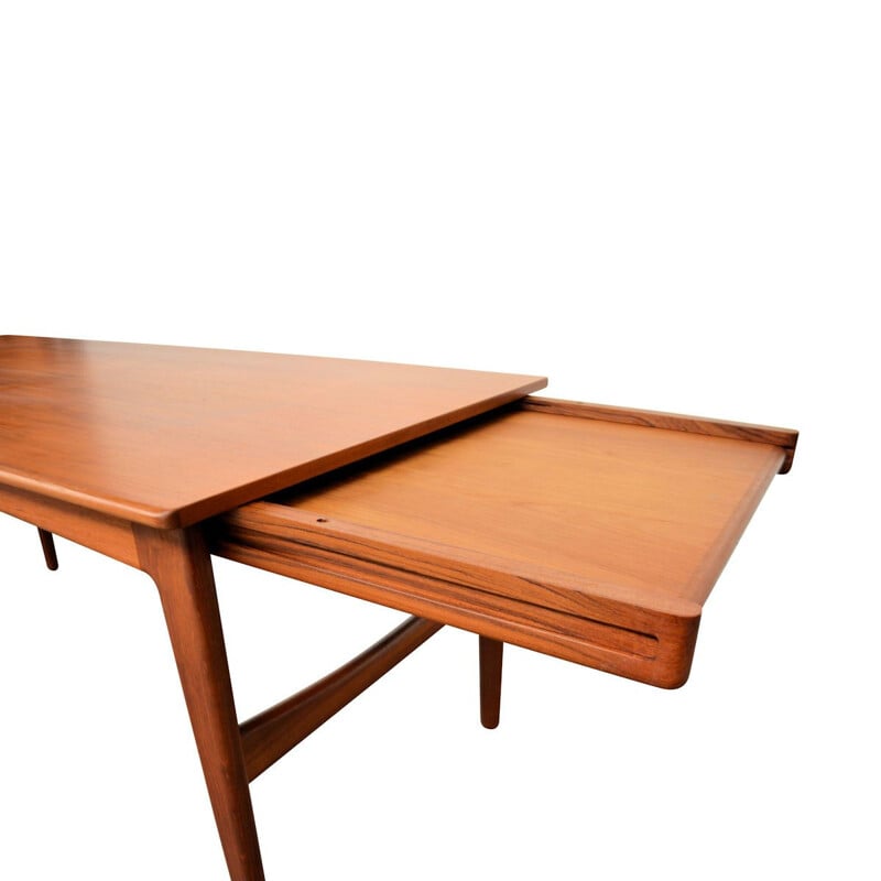 Vintage Danish teak extendable dining table by Knud Andersen for J.C.A. Jensen