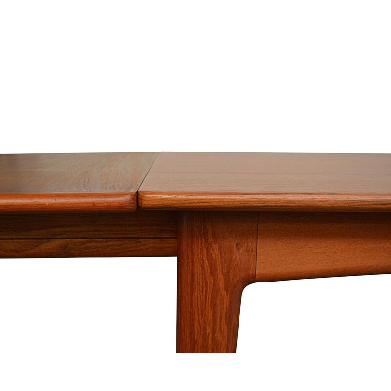 Vintage Danish teak extendable dining table by Knud Andersen for J.C.A. Jensen