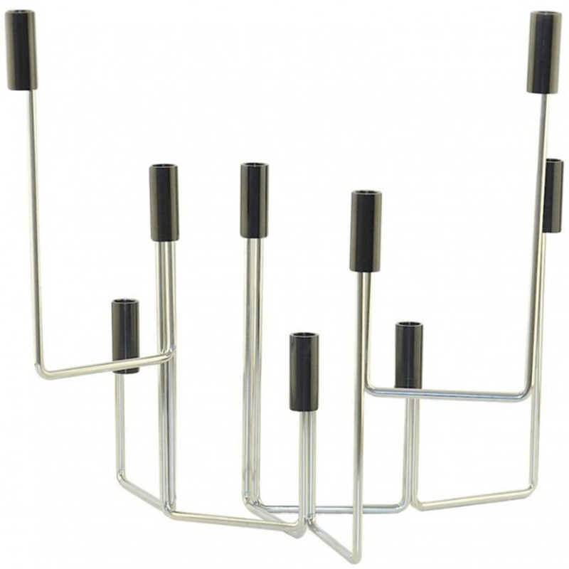 Mid-century Scandinavian candleholder in chromed metal - 1960s