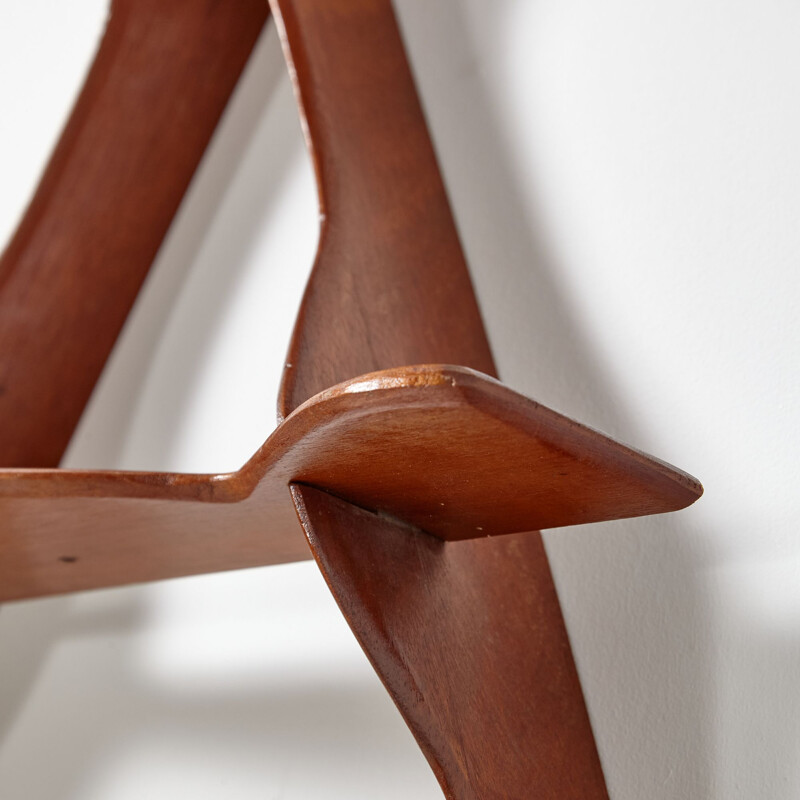 Mensola da parete vintage in teak a forma di onda, Danimarca