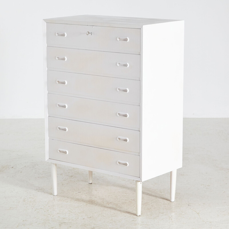 Commode vintage peinte en blanc, Danemark