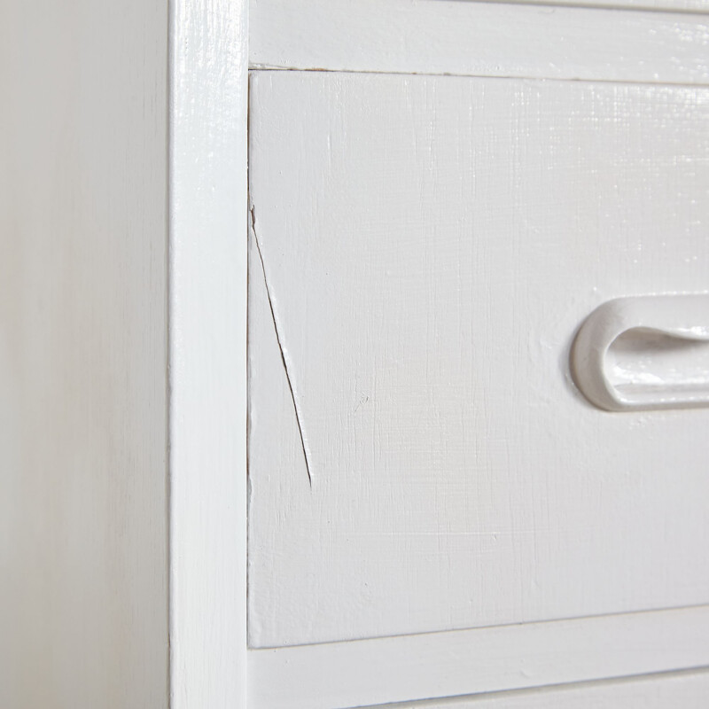 Vintage chest of drawers painted in white, Denmark