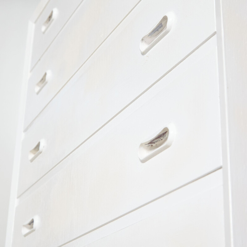 Vintage chest of drawers painted in white, Denmark