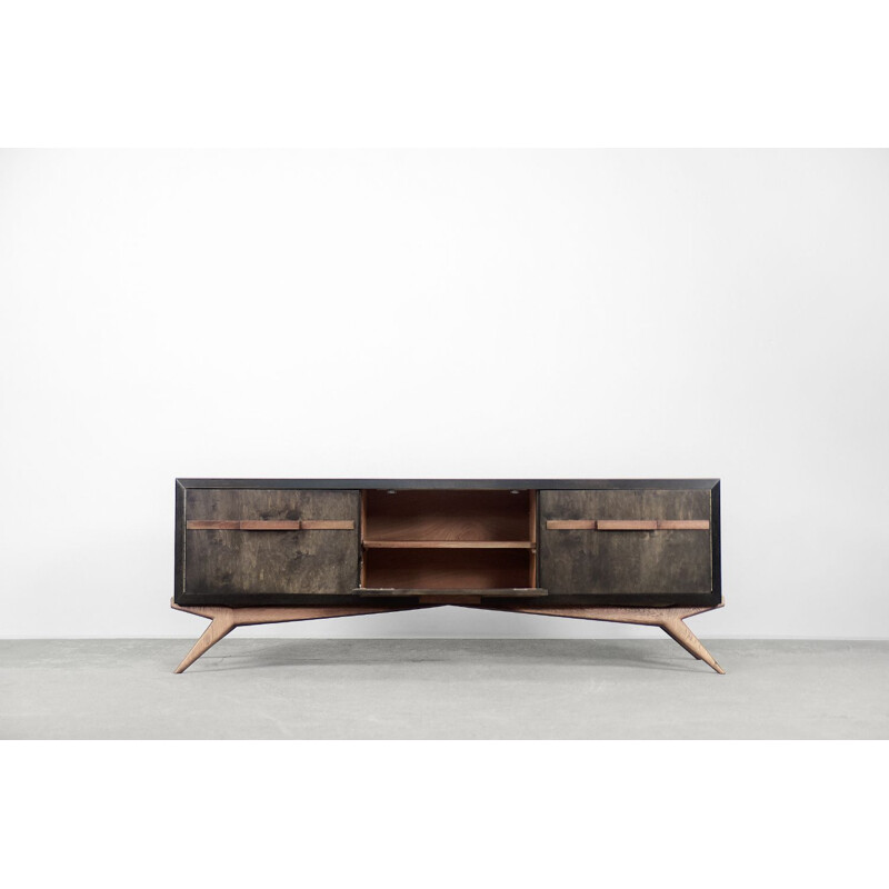 Scandinavisch vintage berkenhouten dressoir, 1960