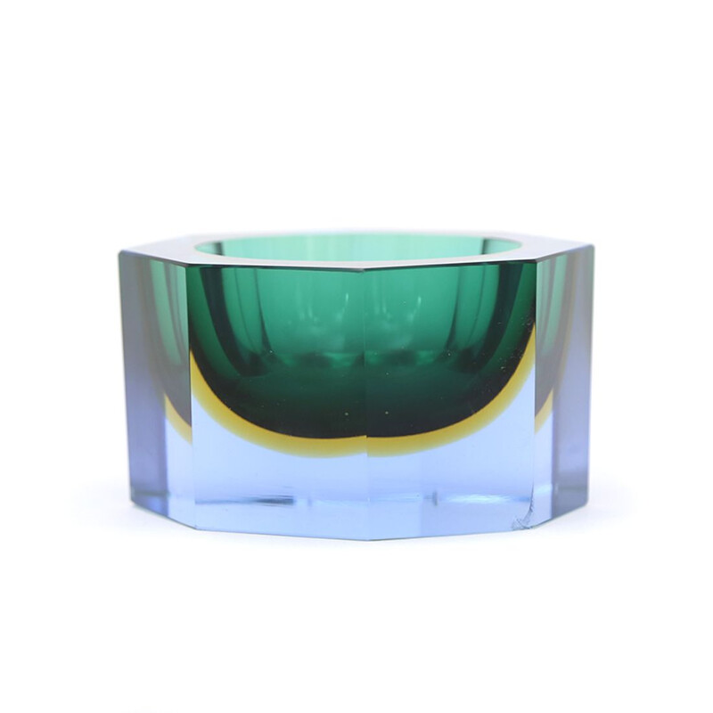 Vintage submerged Murano glass bowl, 1970s