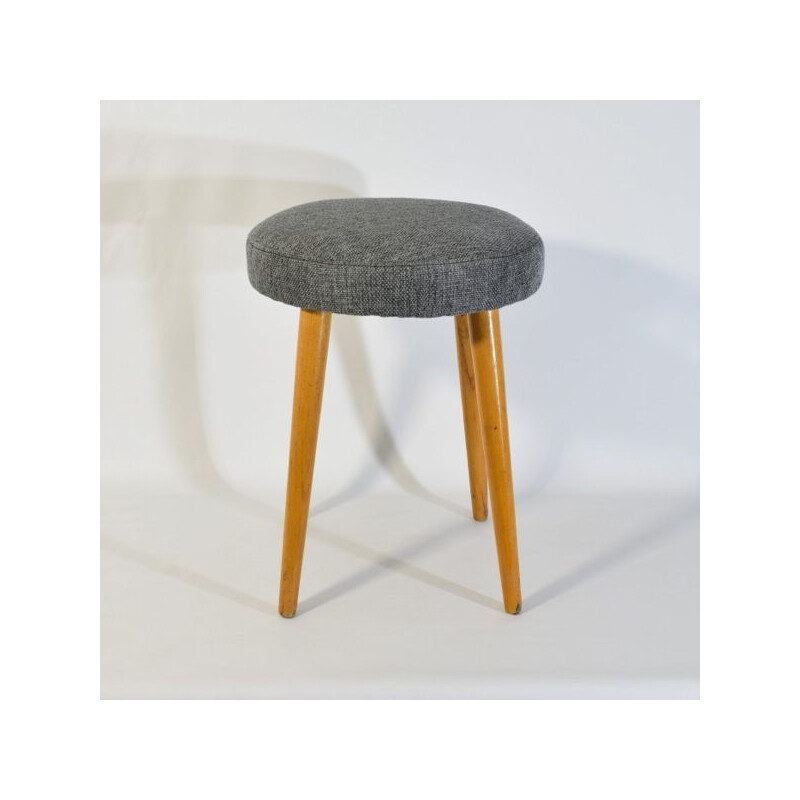 Vintage grey spring stool, 1950-1960