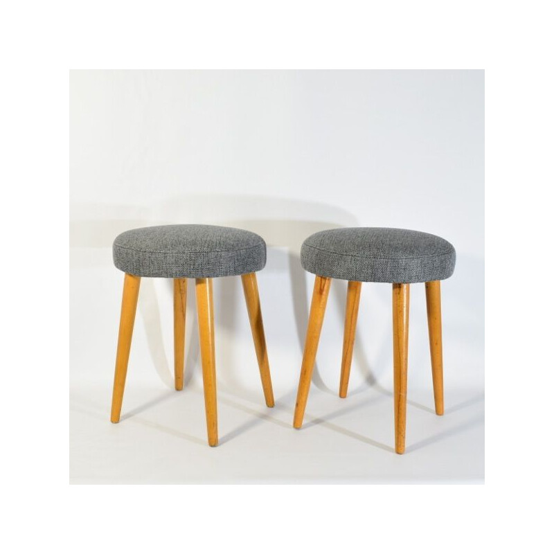 Vintage grey spring stool, 1950-1960