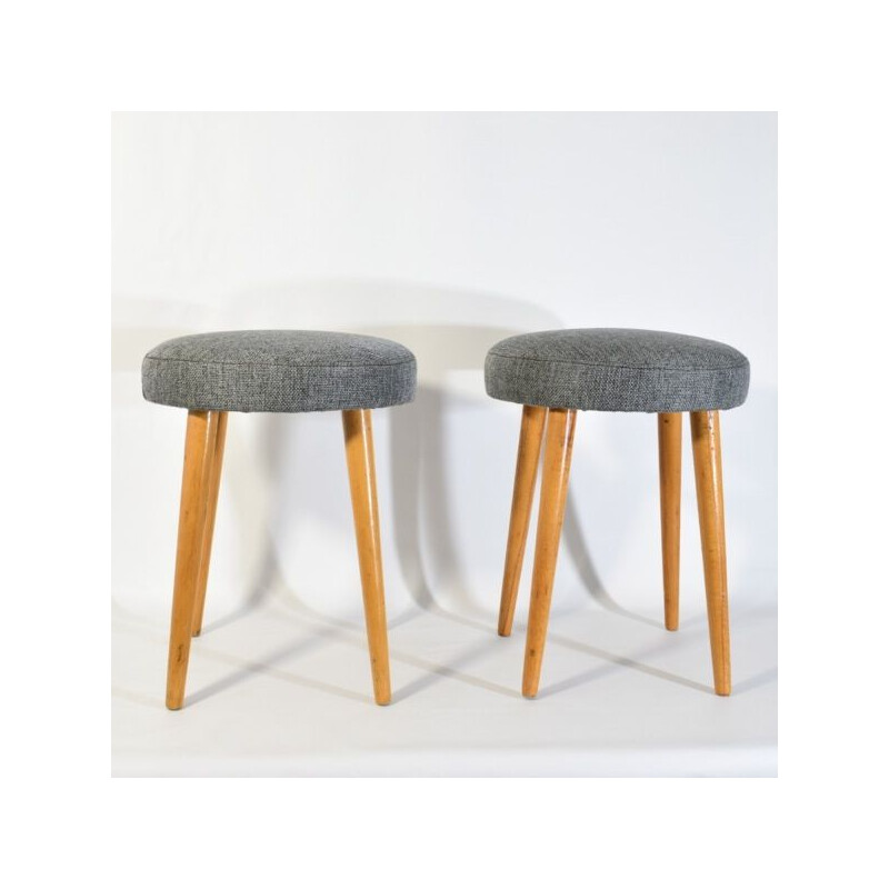 Vintage grey spring stool, 1950-1960