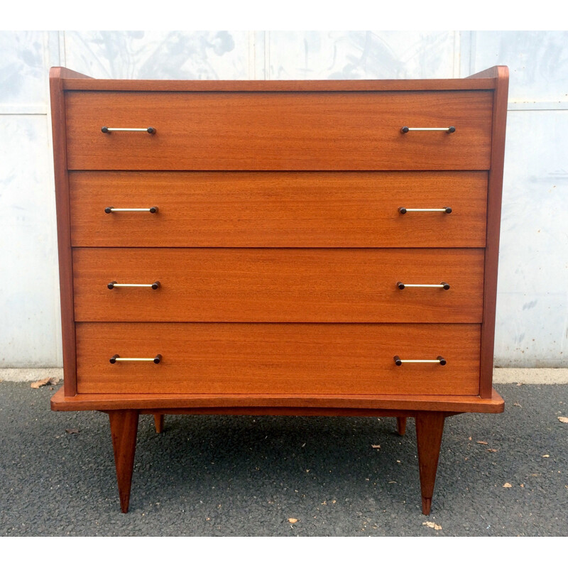 Mid century chest of drawers in teak veneer - 1950s