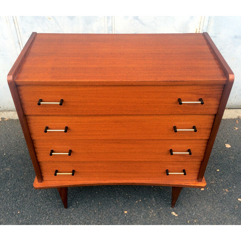 Mid century chest of drawers in teak veneer - 1950s