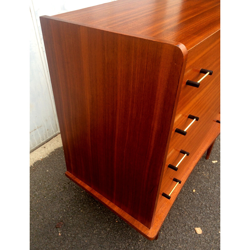 Mid century chest of drawers in teak veneer - 1950s