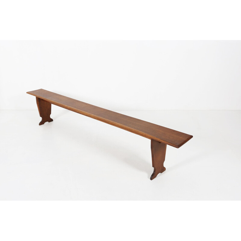 Vintage oakwood church bench, 1940