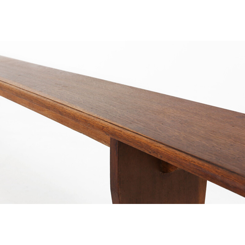 Vintage oakwood church bench, 1940