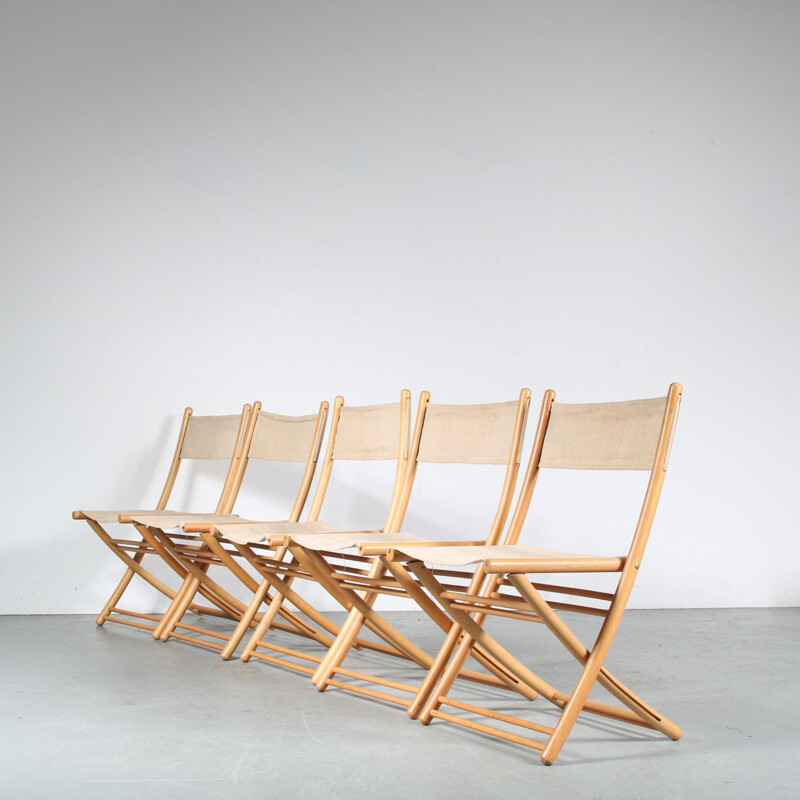 Vintage Scandinavian beechwood folding chair, 1970s