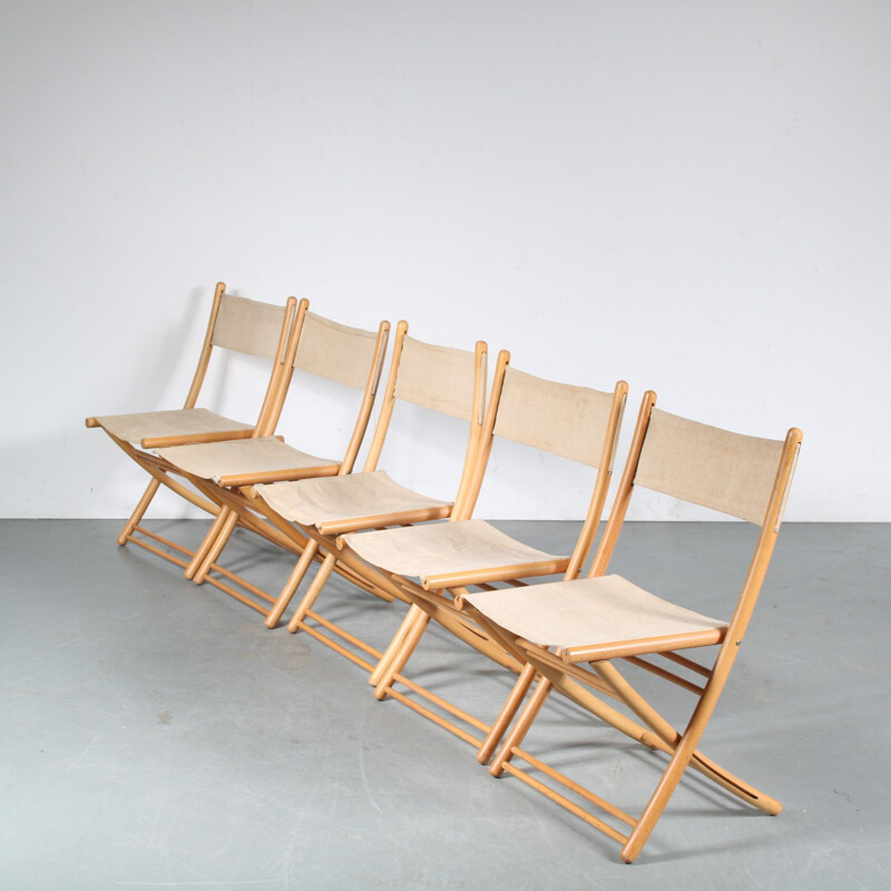 Vintage Scandinavian beechwood folding chair, 1970s