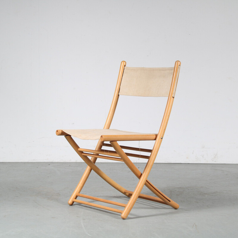 Vintage Scandinavian beechwood folding chair, 1970s