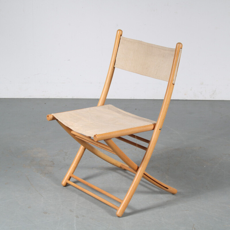 Vintage Scandinavian beechwood folding chair, 1970s