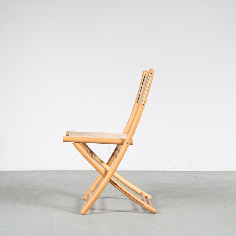 Cadeira dobrável escandinava em madeira de faia, 1970
