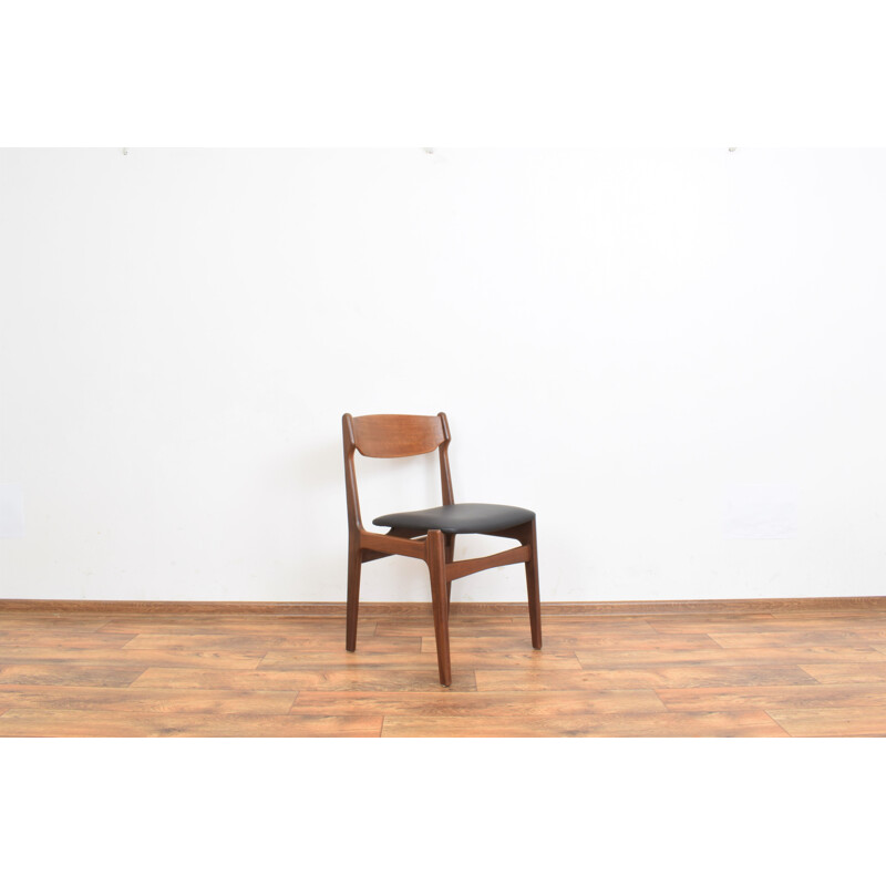 Set of 6 mid-century Danish teak & leather dining chairs by Erik Buch, 1960s