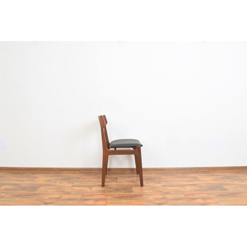 Set of 6 mid-century Danish teak & leather dining chairs by Erik Buch, 1960s