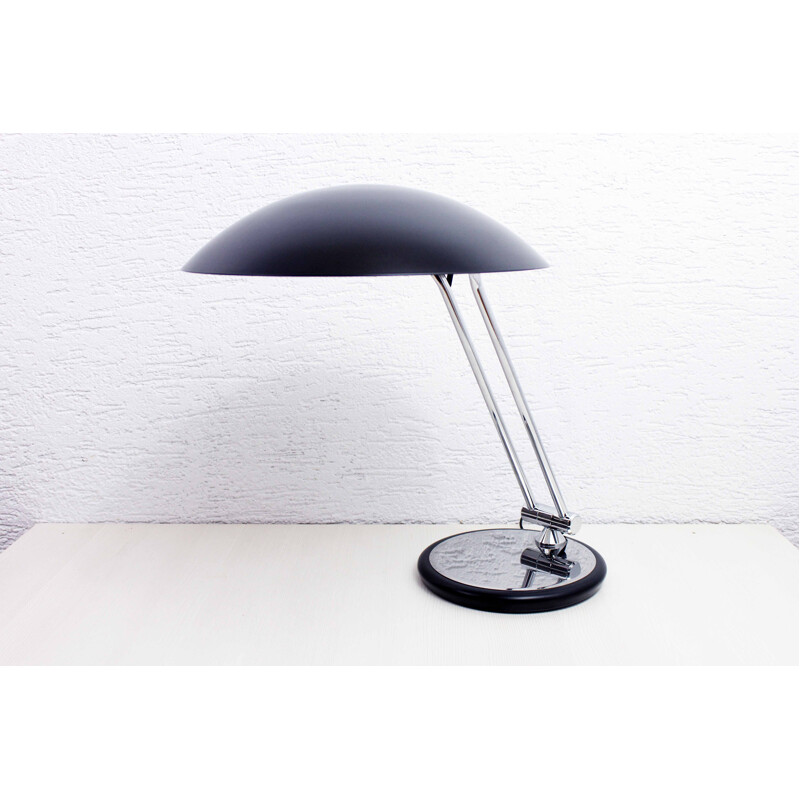 Aluminor vintage desk lamp in black lacquer, 1980