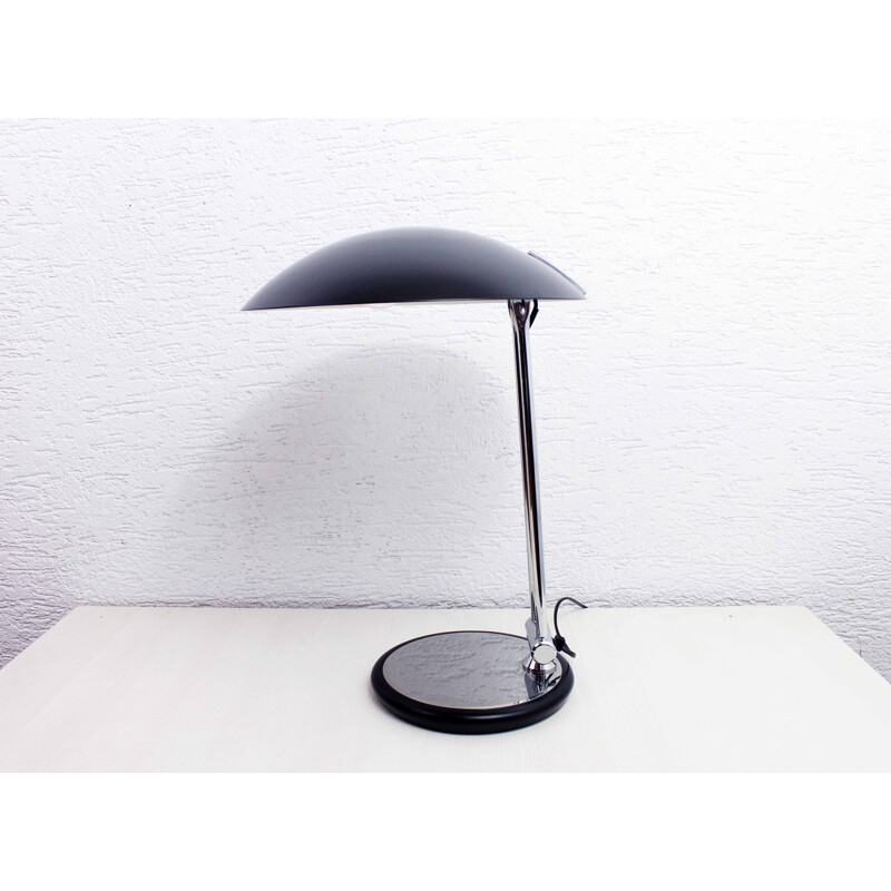 Lampe de bureau vintage Aluminor en laqué noir, 1980