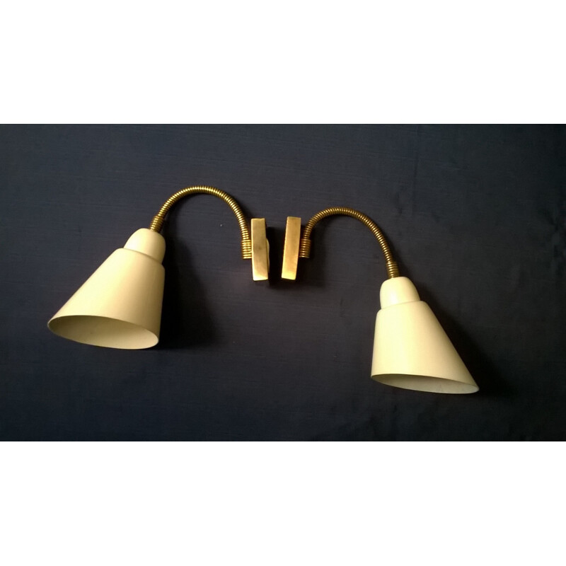 Pair of Italian Arteluce wall lamps in brass, Gino SARFATTI - 1950s