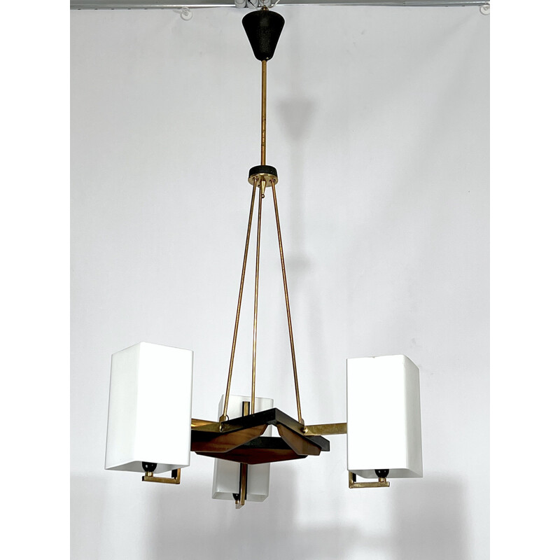 Mid-century three arms chandelier by Stilnovo, Italy 1950s