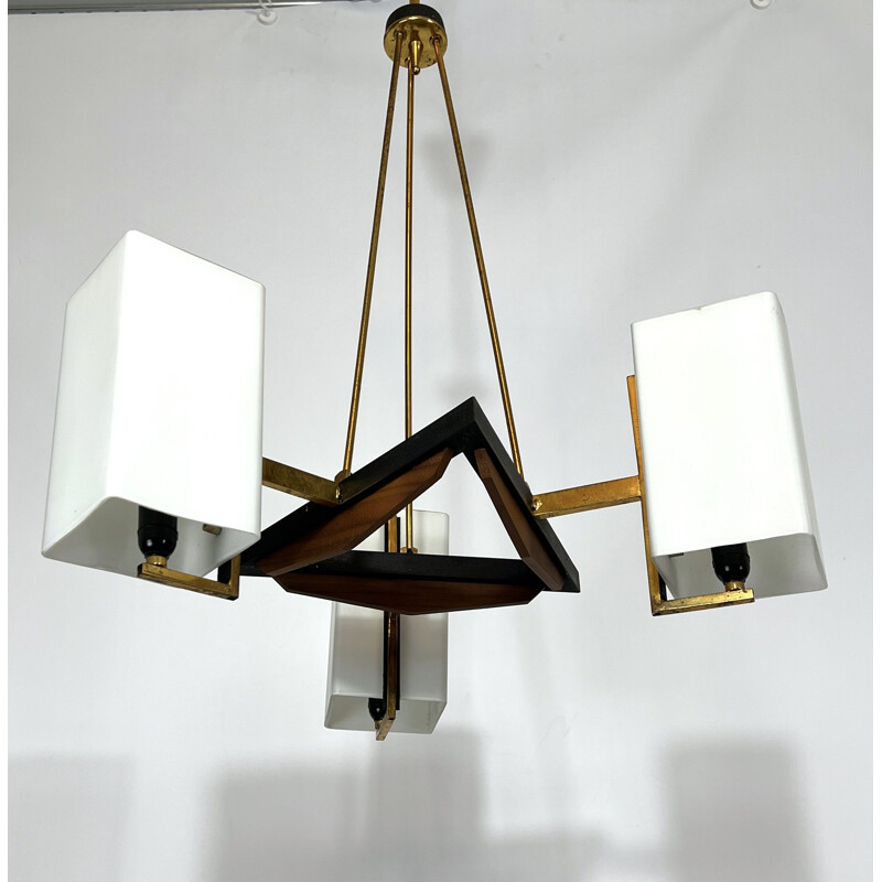 Mid-century three arms chandelier by Stilnovo, Italy 1950s