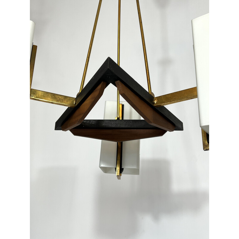 Mid-century three arms chandelier by Stilnovo, Italy 1950s