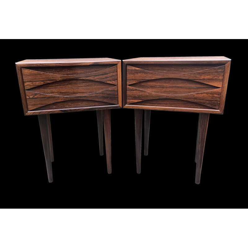 Vintage-Nachttischpaar aus Palisanderholz von Niels Clausen für N.C.Mobler