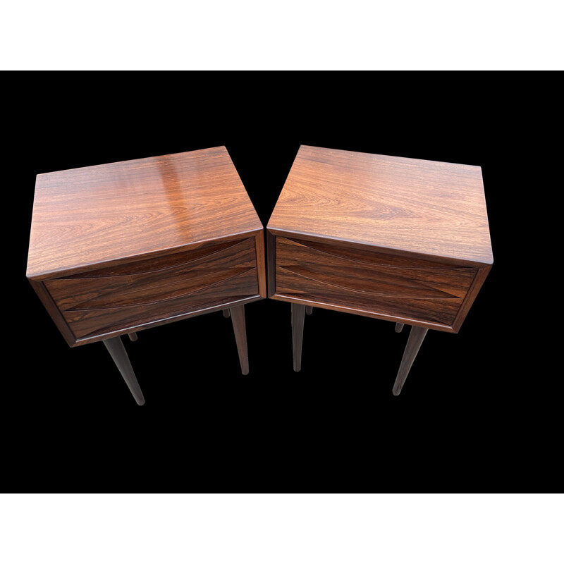 Vintage-Nachttischpaar aus Palisanderholz von Niels Clausen für N.C.Mobler