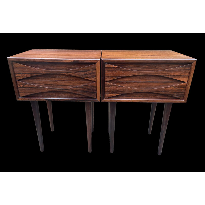 Pair of vintage night stands in rosewood by Niels Clausen for N.C.Mobler