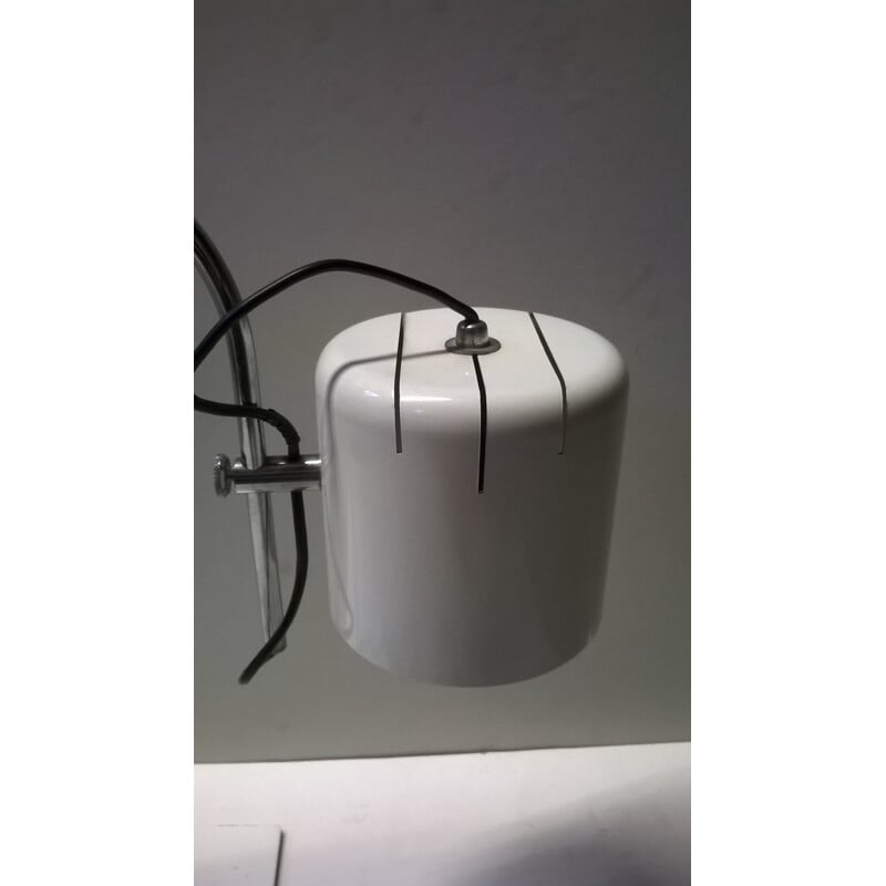 Vintage tafellamp in wit gelakt ijzer, Italië 1970
